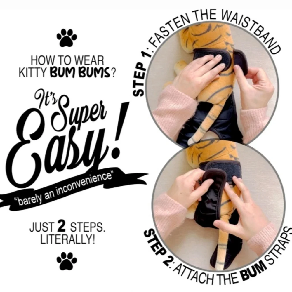 1 Kitty Bum Bums Reusable Cat Small Dog Diapers Stud Pants Prevent Pee Marking